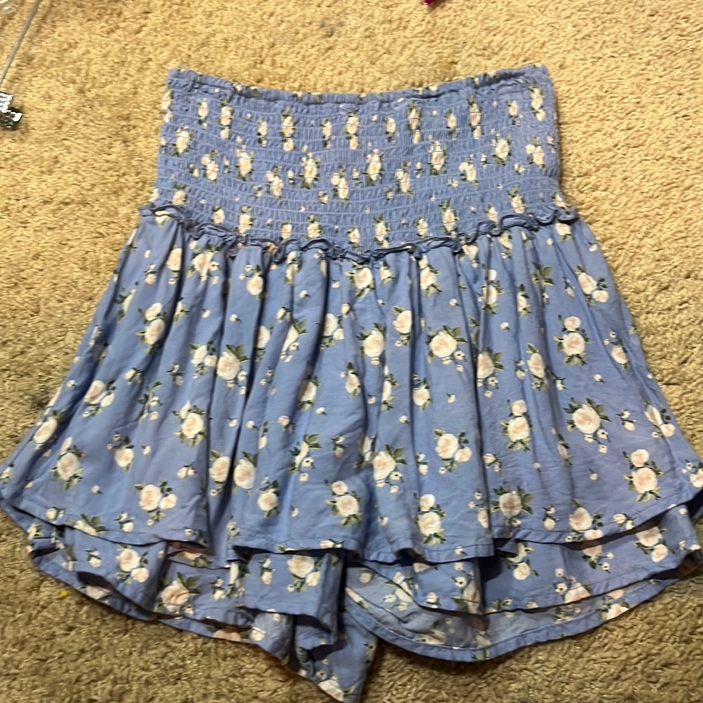 Ultra High Rise Skort, Blue Floral